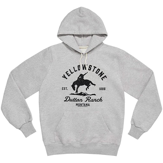 Yellowstone Men's Bucking Bronco Oxford Grey Hoodie 66-259-79