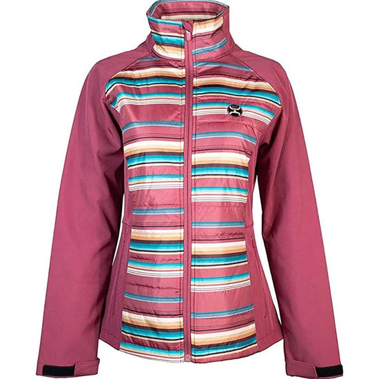 Hooey Ladies Softshell Striped Pink & Turquoise Jacket HJ102PKST