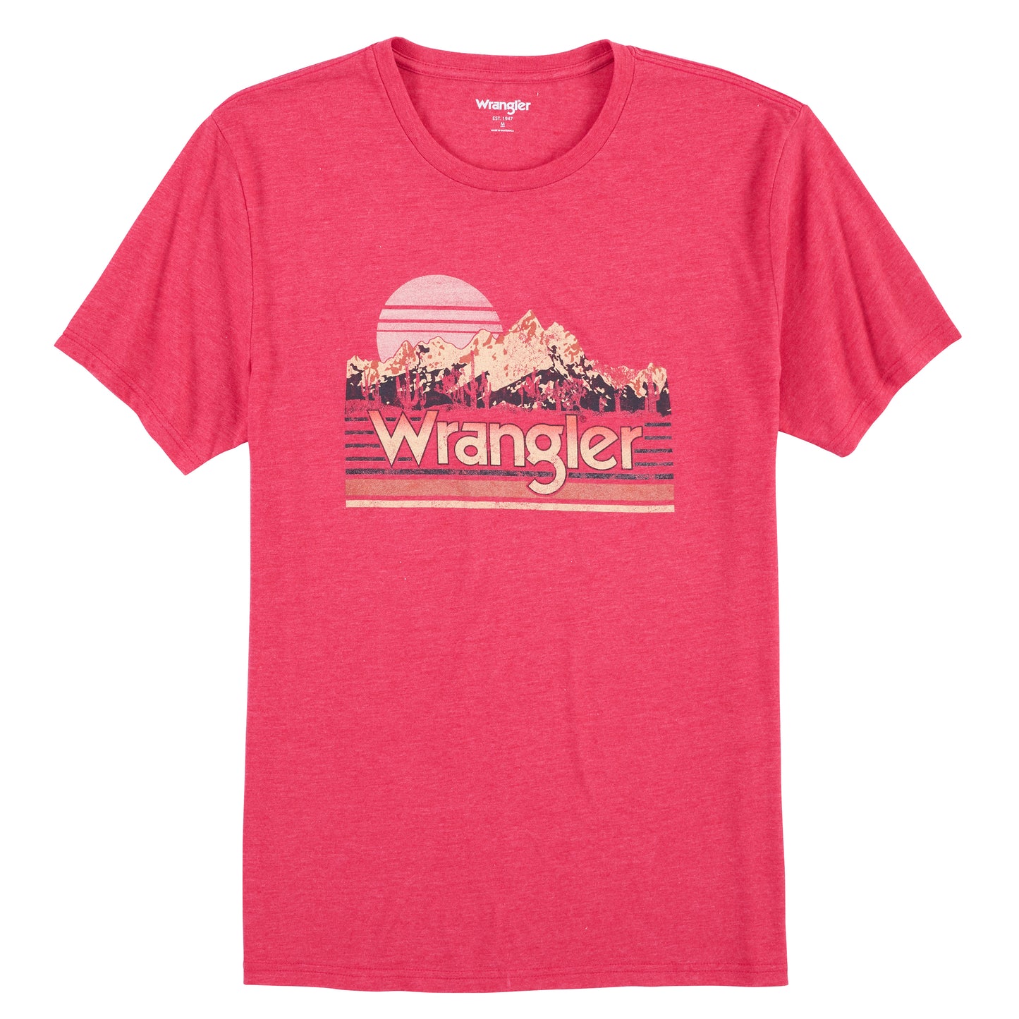 Wrangler Men's Mountain & Sunset Red Heather Graphic T-Shirt 112315023