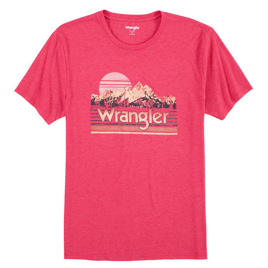 Wrangler Men's Mountain & Sunset Red Heather Graphic T-Shirt 112315023