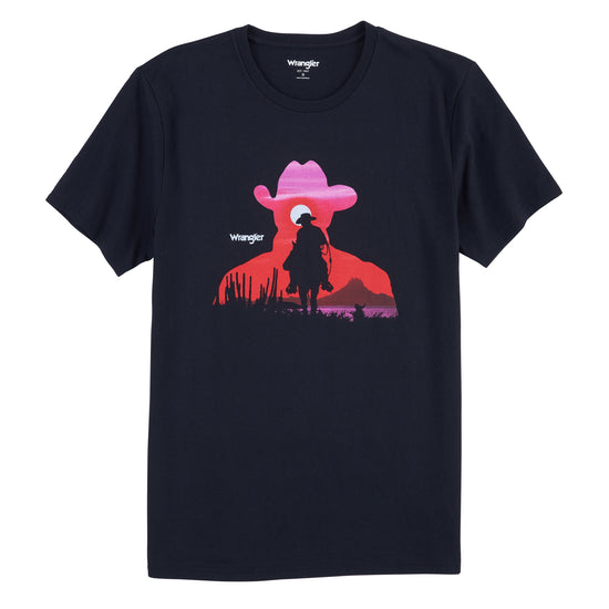 Wrangler Men's Cowboy Silhouette Black Graphic T-shirt 112315030