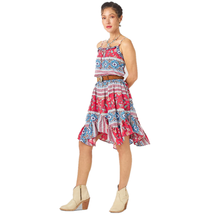 Wrangler® Ladies Americana Handkerchief Hem Paisley Dress 112315048