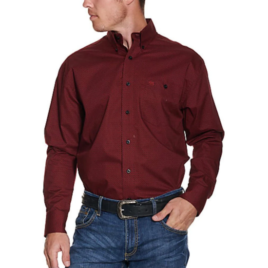 Wrangler® Men's Classic Diamond Floral Red Button Down Shirt 112318493
