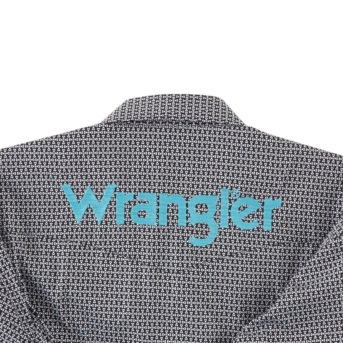 Wrangler® Men's Logo Cross Diamond Black Snap Shirt 112318501