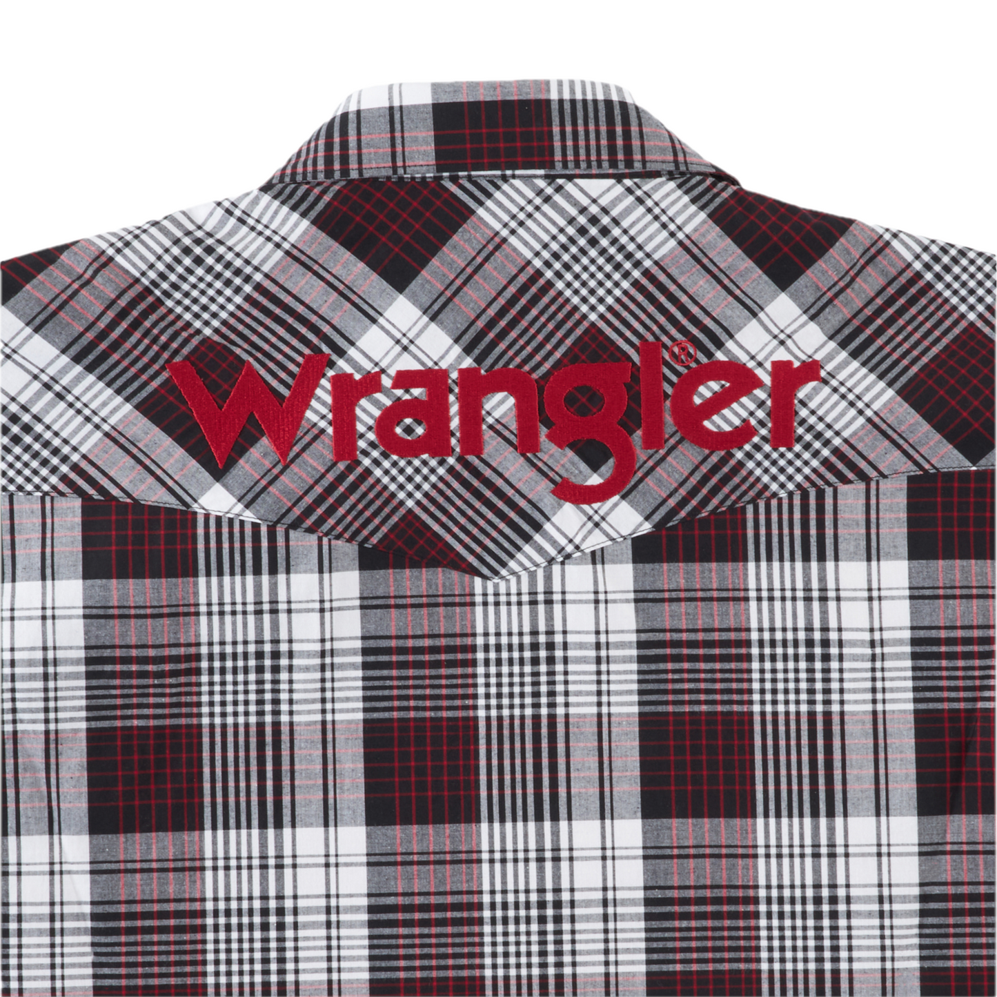 Wrangler® Men's Logo Long Sleeves Plaid Black Snap Shirt 112318502