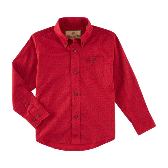 Wrangler® Youth Boy's Classic Red Button Down Shirt 112318974