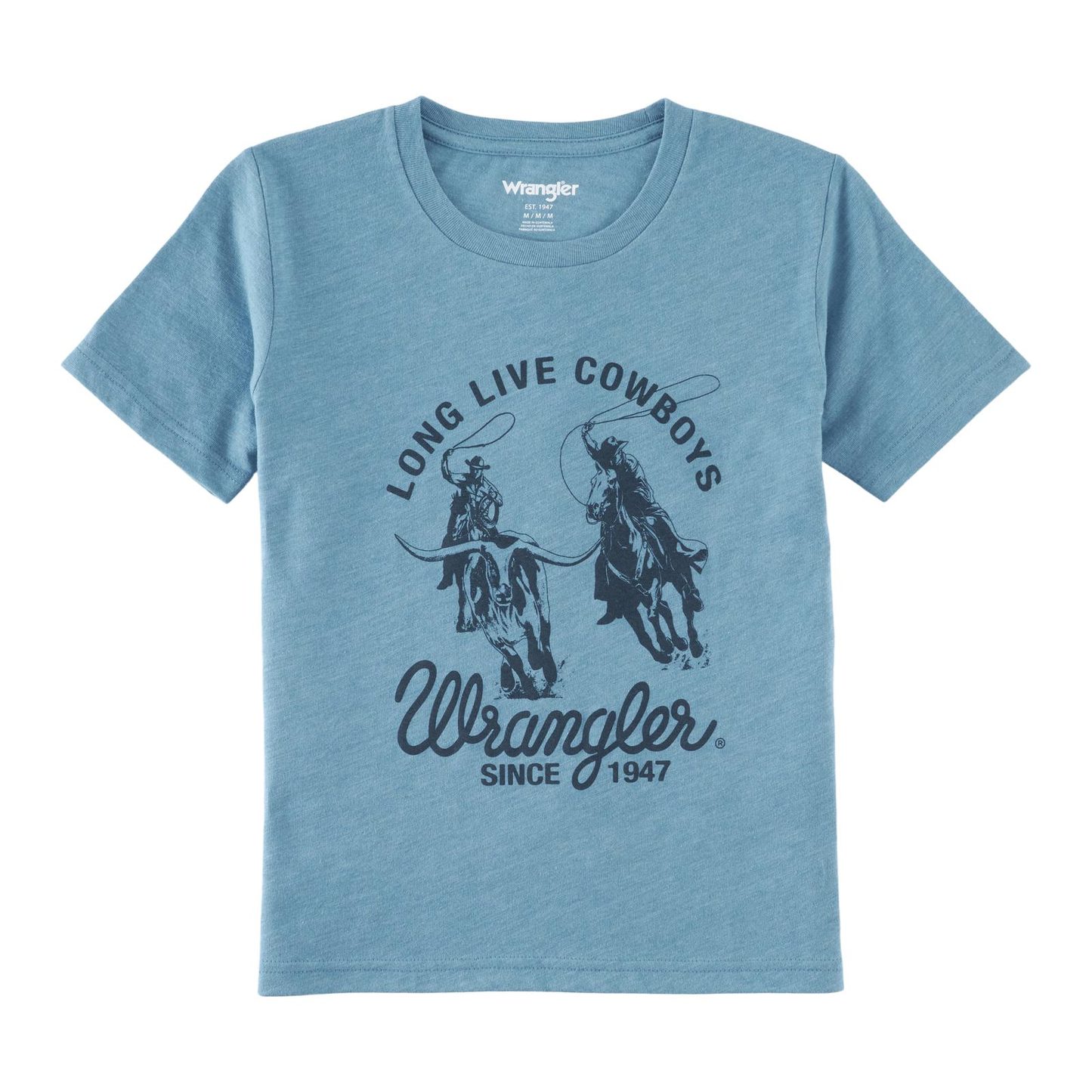 Wrangler® Children's Long Live Cowboys Heathered Blue T- Shirt 112319271