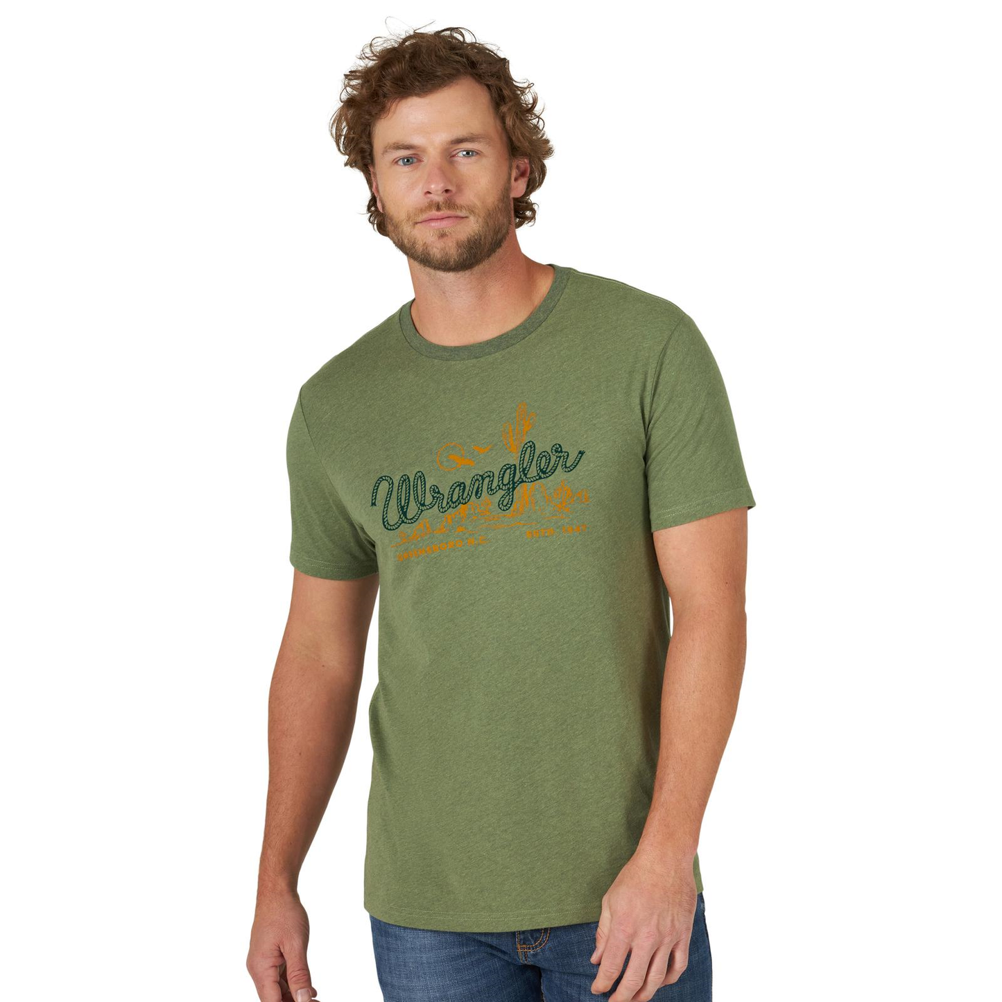 Wrangler® Men's Logo Sage Heather Graphic T-Shirt 112319275