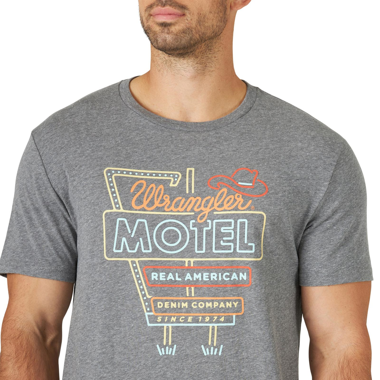 Wrangler® Men's Motel Logo Graphite Heather T-Shirt 112319276