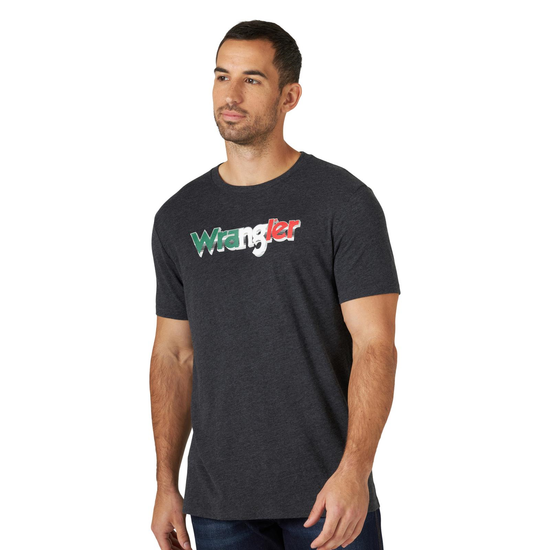 Wrangler® Men's Mexico Flag Logo Caviar Heather T-Shirt 112319281