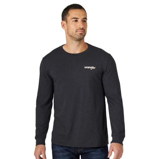 Wrangler® Men's Long Sleeve Caviar Heather Graphic Shirt 112319282