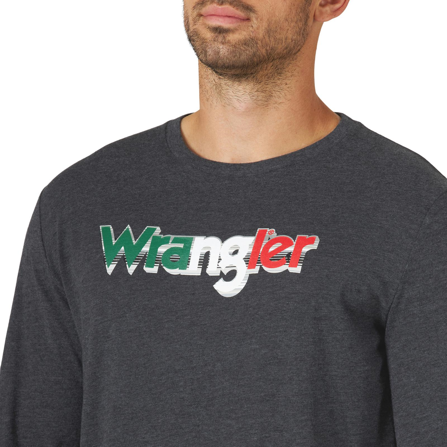 Wrangler® Men's Mexico Flag Logo Charcoal Heather T-Shirt 112319288