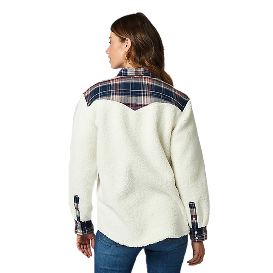Wrangler Retro® Ladies Americana White Sherpa Button Down Shirt 112321231