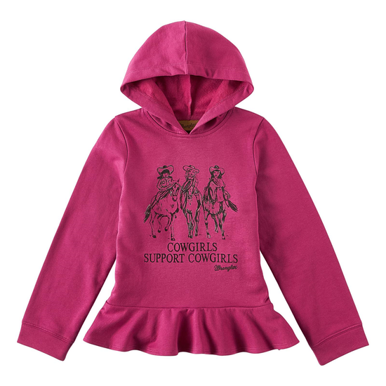 Wrangler® Children's Cowgirls Support Cowgirls Dark Pink Hoodie 112321689