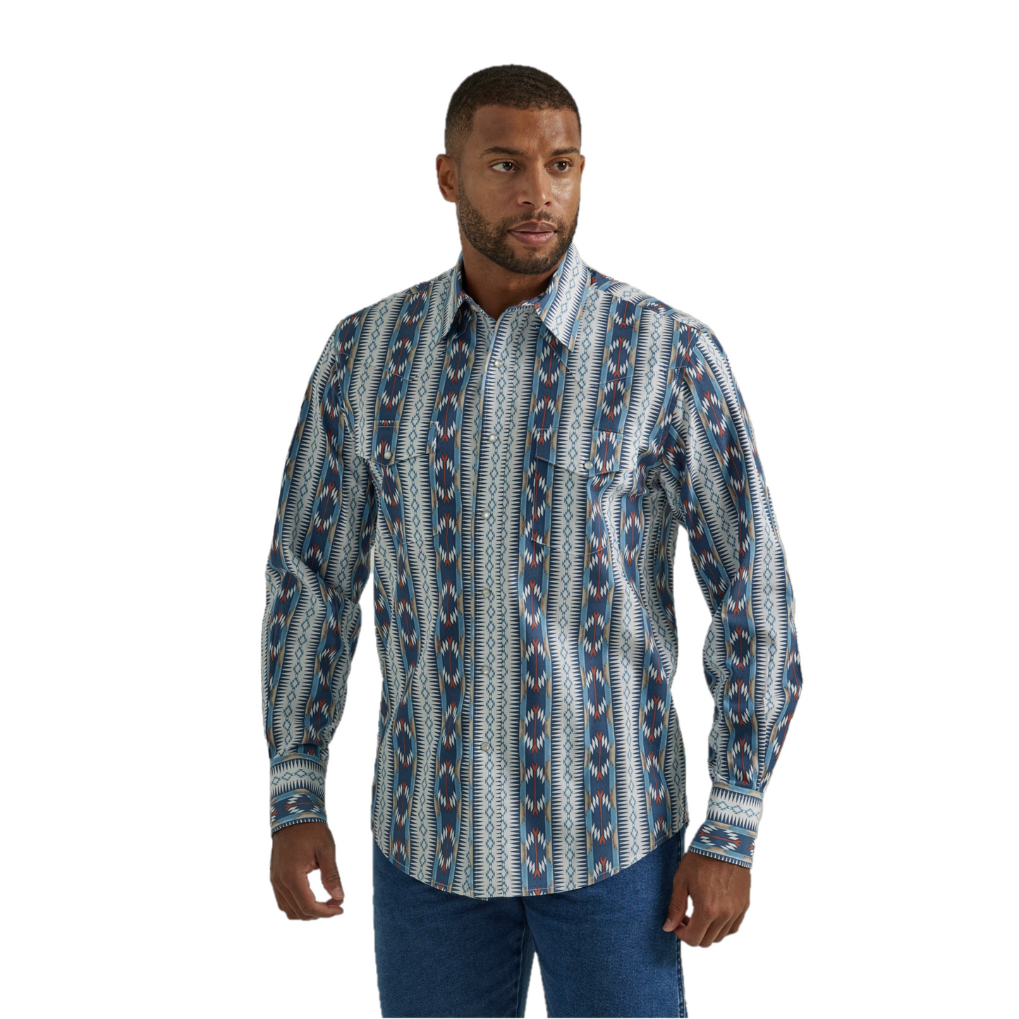 Wrangler® Men's Checotah Blue Button Down Shirt 2330351