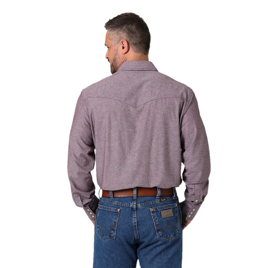Wrangler® Men's Chambray Burgundy Button Down Shirt 2330930