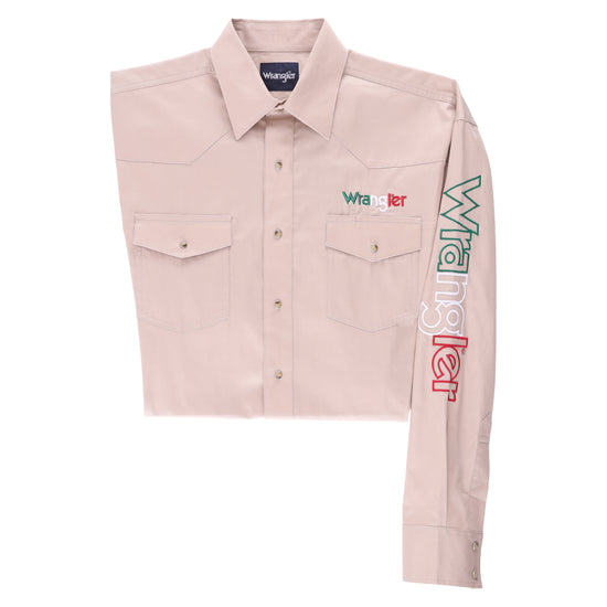 Wrangler Men's Mexico Flag Logo Sand Snap Shirt 112337441
