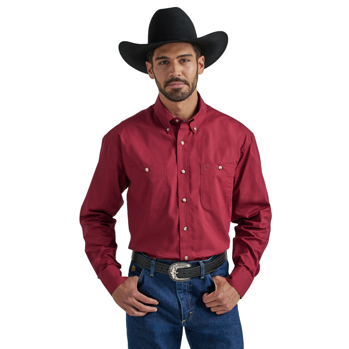 george strait dress shirts Wrangler Men's George Strait Red Button Down Shirt, 2XT