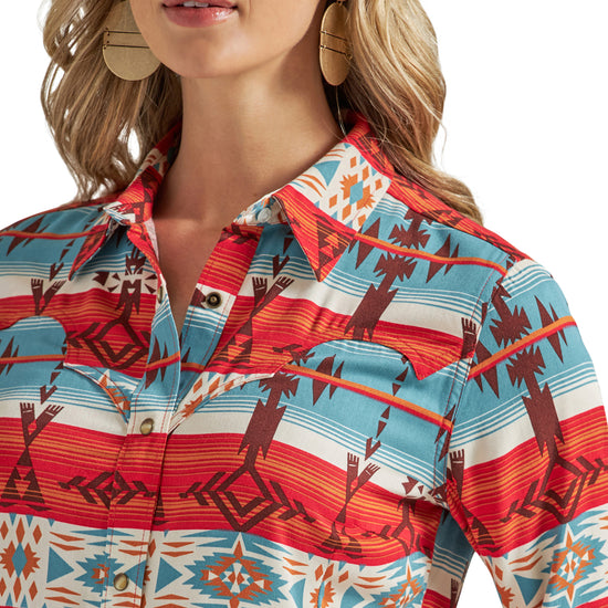 Wrangler Men's Retro Americana Aztec Multicolor Snap Shirt 112339169