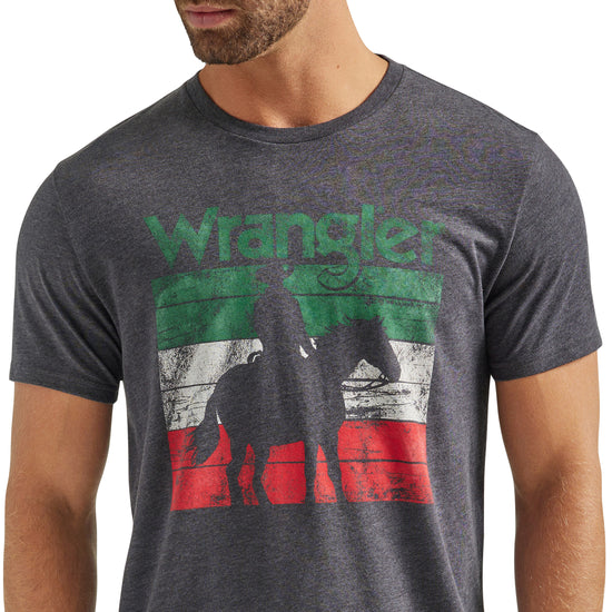 Wrangler Men's Mexico Western Graphic Charcoal Heather T-Shirt 112339597