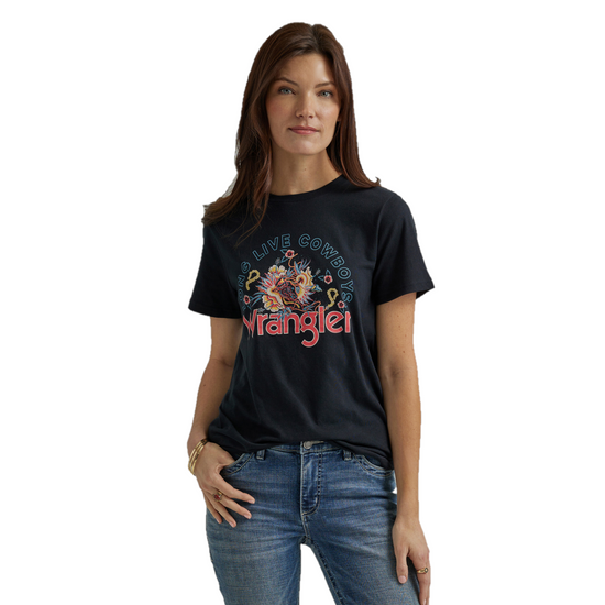 Wrangler Ladies Retro Jet Black Floral Graphic T-Shirt 112344187
