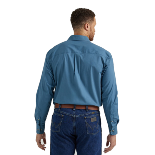Wrangler Men's George Strait Teal Button Down Stretch Shirt 112344866