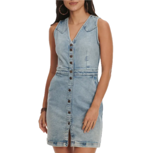 Wrangler Ladies Vintage Denim Button Down Mini Tank Dress 112344903 Wrangler Ladies Vintage Denim Button Down Mini Tank Dress 112344903