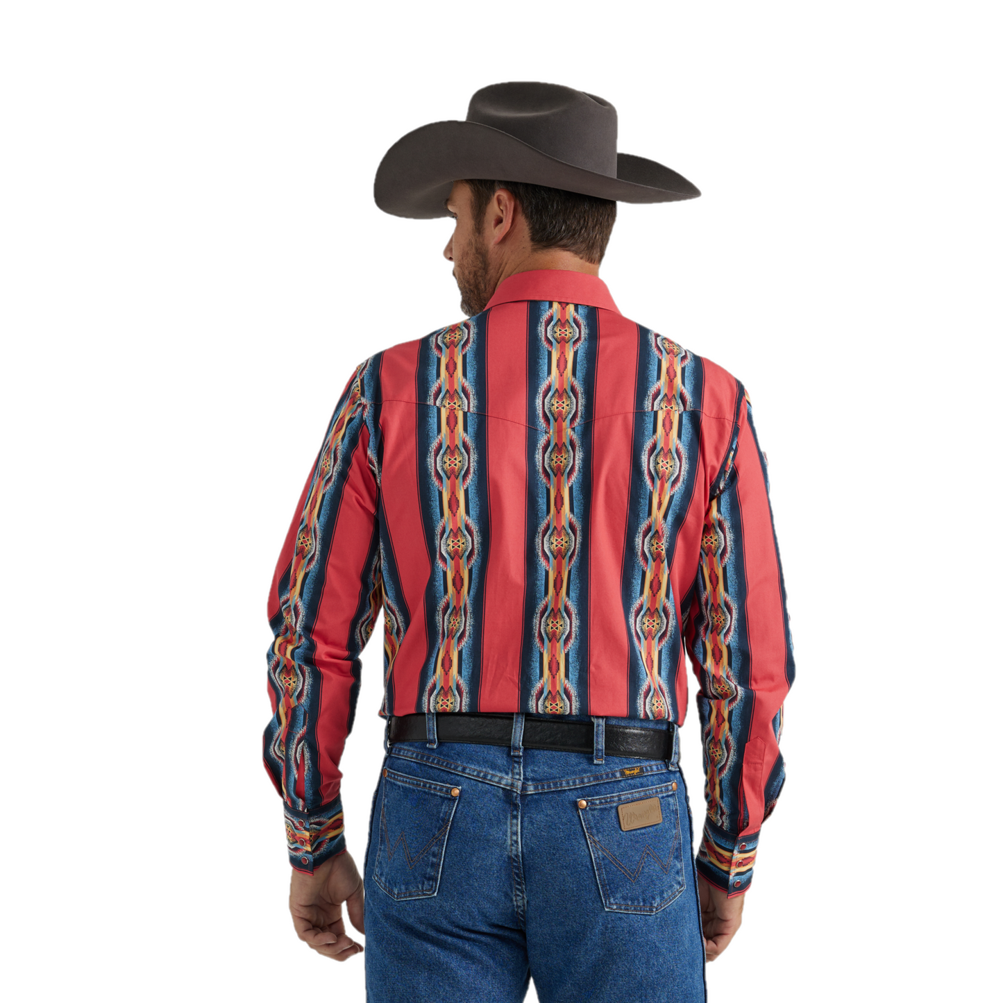 Wrangler Men's Checotah Long Sleeve Red Western Shirts 112346069