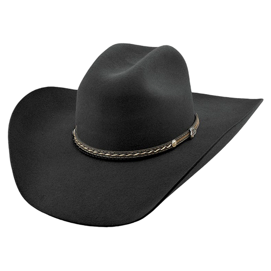 Justin Men's 6X Crowell Western Black Felt Hat JF0630CROW-BLK
