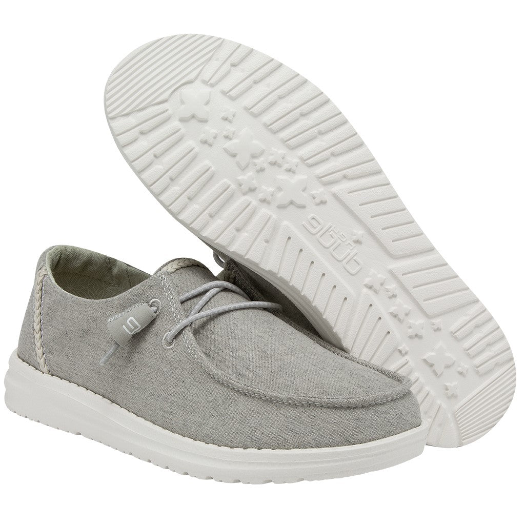 Hey Dude Ladies Wendy Chambray Braid Grey Shoes 121413327