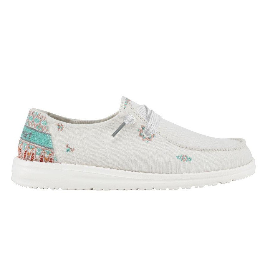 Hey Dude Ladies Wendy Flora Lily White Casual Shoes 40064-1JV