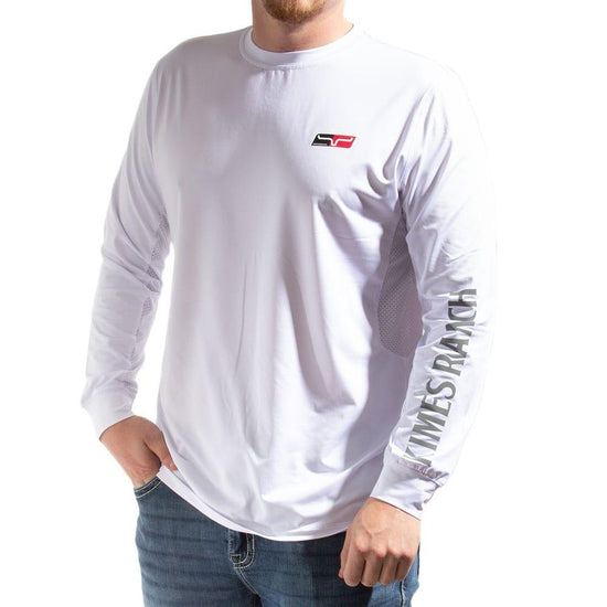 Load image into Gallery viewer, Kimes Ranch Men&amp;#39;s KR2 Long Sleeve White Performance Shirt KR2-WHT
