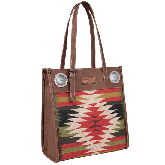 Wrangler Ladies Aztec Concealed Carry Brown Tote Bag WG52-G8317BR