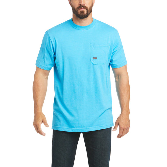 Ariat Men's Rebar Cotton Strong American Raptor Turq. T-Shirt 10035384