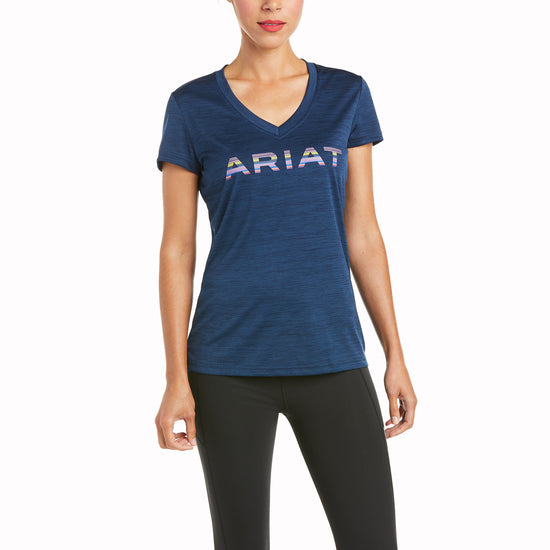 Ariat Ladies Performance Laguna Navy Logo Short Sleeve Shirt 10035511