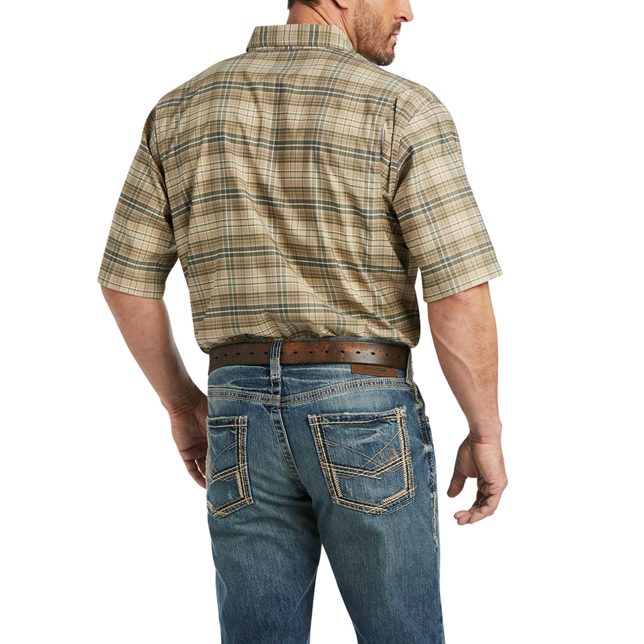 Ariat Men's VentTEK Drift Sand Plaid Button Up Shirt 10036324