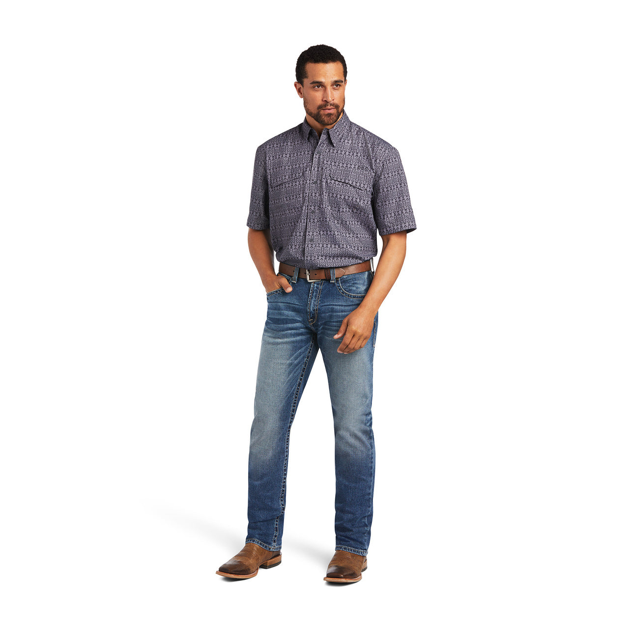 Ariat Men's VentTEK Smoke Pearl Outbound Classic Short Sleeve Shirt 10040597