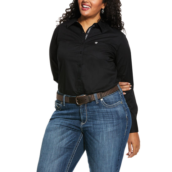 Ariat® Ladies Kirby Stretch Shirt Black Long Sleeve Button Up 10022056