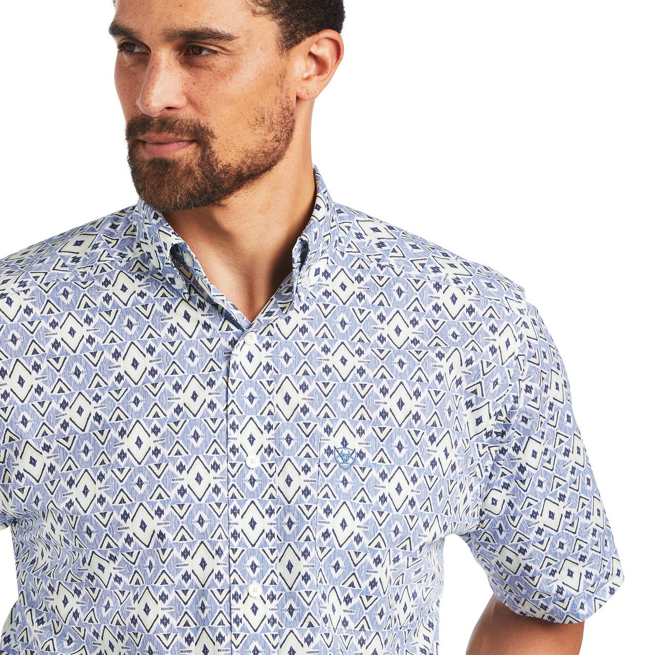 Ariat® Men's Isa Classic Short Sleeve Dutch Blue Shirt 10040692