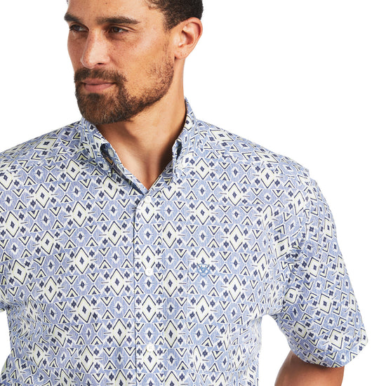 Ariat® Men's Isa Classic Short Sleeve Dutch Blue Shirt 10040692