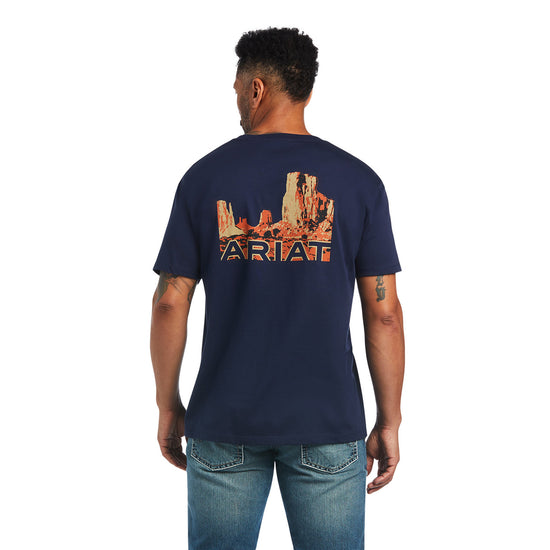 Ariat Men's Monument Sunset Navy T-Shirt 10040877