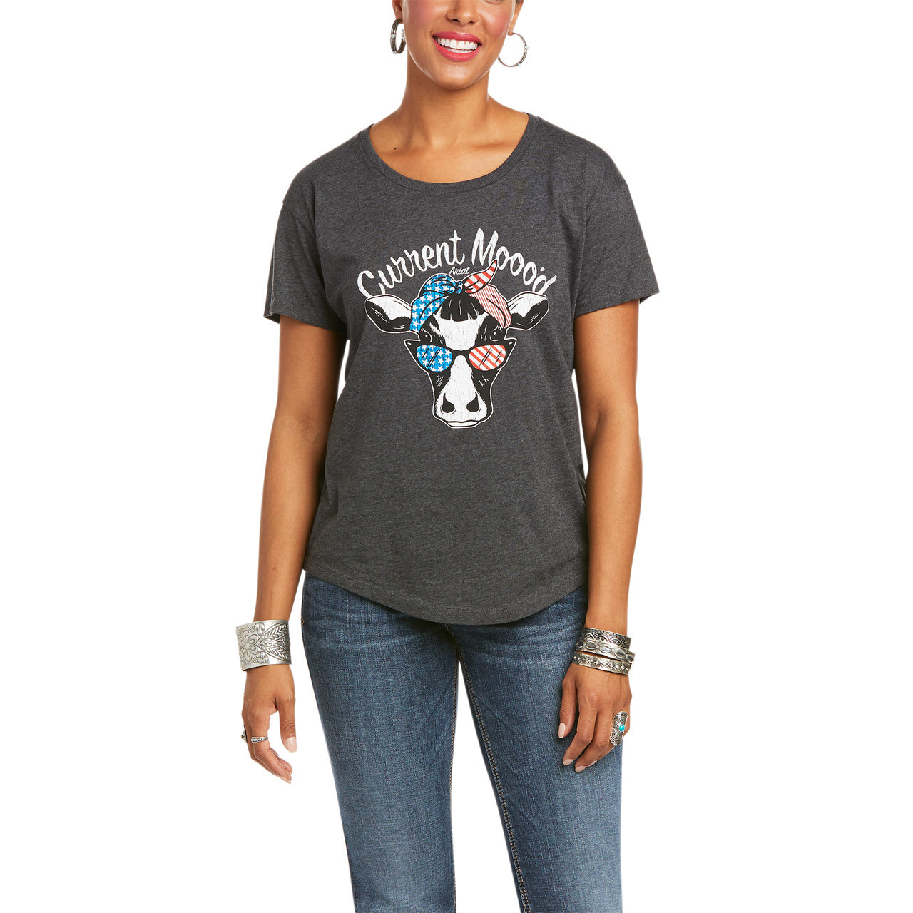 Ariat® Women's Current Mood Charcoal Heather Tee 10036635