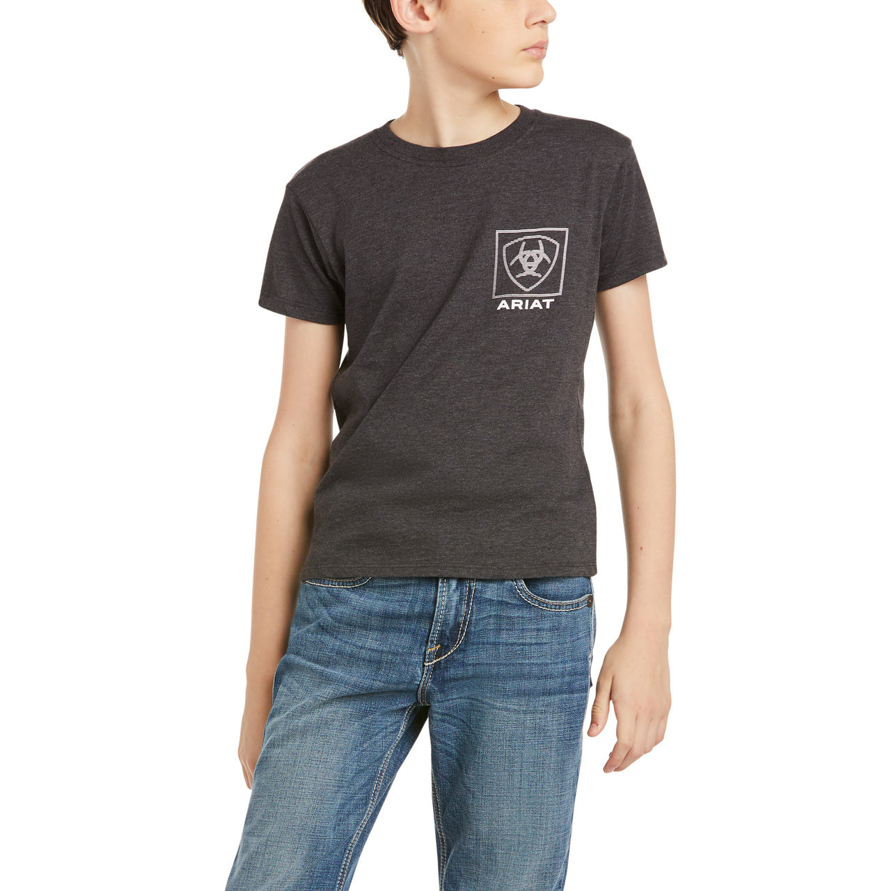 Ariat Children's Linear Charcoal Heather Tee 10036554
