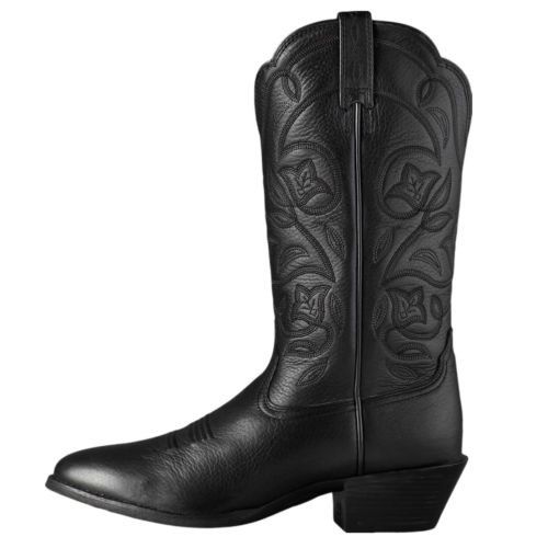 Ariat Ladies Heritage Western Black R Toe Deertan Boot 10001037 - Wild West Boot Store