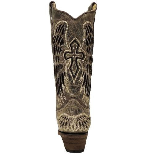 Corral Womens Brown/Black Wing and Cross Sequence Boots A1241 - Wild West Boot Store - 4