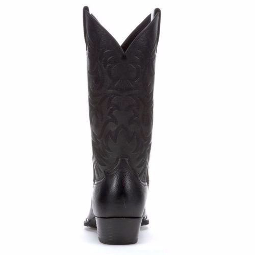 Ariat Men's Heritage Western R Toe Black Deertan Boots 10002218 - Wild West Boot Store