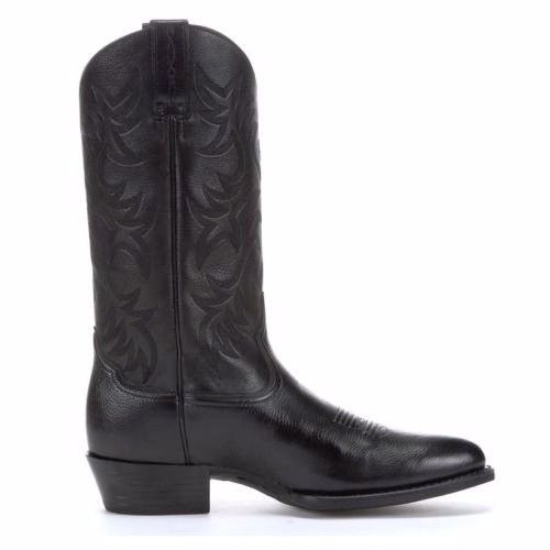 Ariat Men's Heritage Western R Toe Black Deertan Boots 10002218 - Wild West Boot Store