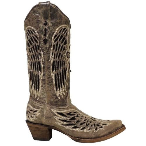 Corral Womens Brown/Black Wing and Cross Sequence Boots A1241 - Wild West Boot Store - 3