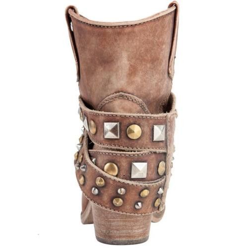 Corral Ladies Studded Strap Ankle Cowgirl Boots P5042 - Wild West Boot Store - 3