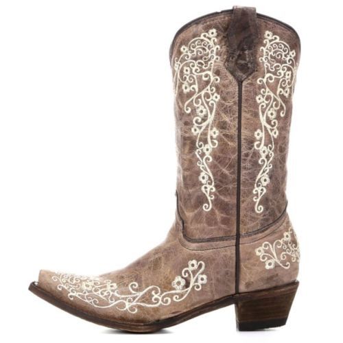 Corral Children’s Brown with Bone Embroidery Cowgirl Boots A2773 - Wild West Boot Store - 5